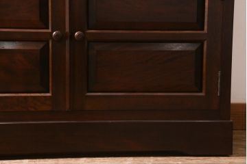 中古　松本民芸家具　シックな佇まいが魅力のG-1型面取り食器棚(収納棚、カップボード)(R-038531)