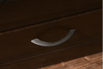 レトロ家具　昭和レトロ　昭和中期　モールガラス入り　濃い色味が味わい深いブックケース(本箱、キャビネット)(R-038544)