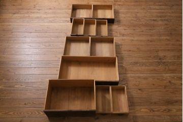 【簡易リペア限定品】アンティーク建具　明治期　十字金具が印象的な重ね帳場箪笥(時代箪笥、重ね箪笥、収納箪笥、整理箪笥)(R-038548)
