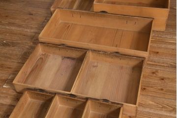 アンティーク家具　明治期　十字金具が印象的な重ね帳場箪笥(時代箪笥、重ね箪笥、収納箪笥、整理箪笥)(R-038548)
