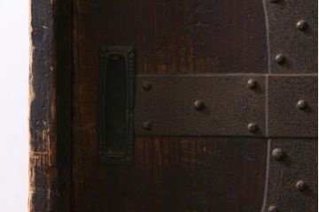 アンティーク家具　明治期　十字金具が印象的な重ね帳場箪笥(時代箪笥、重ね箪笥、収納箪笥、整理箪笥)(R-038548)