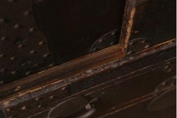 アンティーク家具　明治期　十字金具が印象的な重ね帳場箪笥(時代箪笥、重ね箪笥、収納箪笥、整理箪笥)(R-038548)