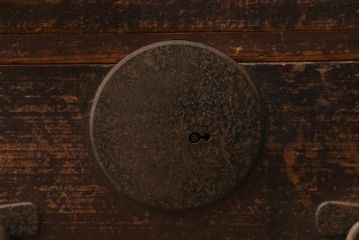アンティーク家具　明治期　十字金具が印象的な重ね帳場箪笥(時代箪笥、重ね箪笥、収納箪笥、整理箪笥)(R-038548)