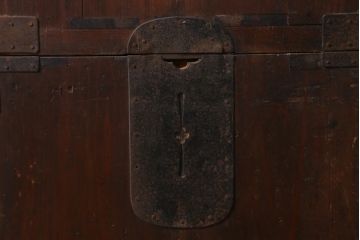 アンティーク家具　明治期　十字金具が印象的な重ね帳場箪笥(時代箪笥、重ね箪笥、収納箪笥、整理箪笥)(R-038548)