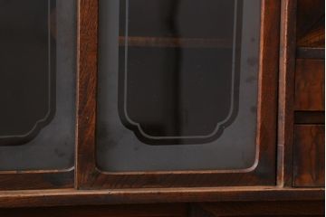 アンティーク家具　和製アンティーク　昭和初期　変わった木目が特徴的な茶箪笥(戸棚、茶棚)(R-038549)