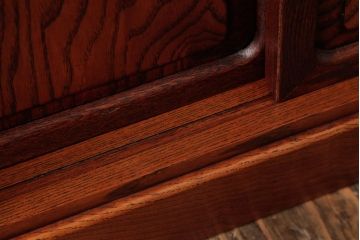 中古　松本伝統　指物工芸家具　上品なたたずまいが魅力的な茶棚(収納棚、キャビネット)(定価約35万円)(R-038552)