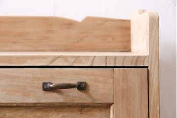 アンティーク家具　大正昭和初期　ストリップド(剥離)　上手物　総ケヤキ材の杢目が楽しめるライティングビューロー(簿記机、在宅ワーク、在宅用デスク)(R-038553)