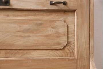 アンティーク家具　大正昭和初期　ストリップド(剥離)　上手物　総ケヤキ材の杢目が楽しめるライティングビューロー(簿記机、在宅ワーク、在宅用デスク)(R-038553)
