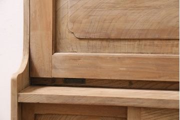 アンティーク家具　大正昭和初期　ストリップド(剥離)　上手物　総ケヤキ材の杢目が楽しめるライティングビューロー(簿記机、在宅ワーク、在宅用デスク)(R-038553)