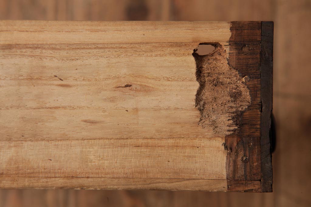 アンティーク家具　和製アンティーク　大正昭和初期　桐材　銅金具　味わい深い小引き出し(小箪笥、小物収納)(R-038554)