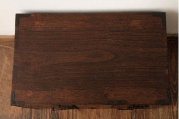 アンティーク家具　和製アンティーク　大正昭和初期　桐材　銅金具　味わい深い小引き出し(小箪笥、小物収納)(R-038554)