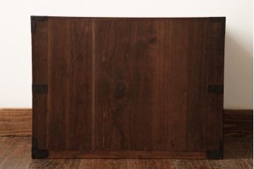 アンティーク家具　和製アンティーク　大正昭和初期　桐材　銅金具　味わい深い小引き出し(小箪笥、小物収納)(R-038554)