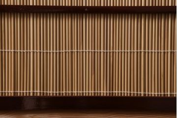 ビンテージ家具　和製ビンテージ 　昭和中期　すだれが涼やかな印象の四連折り畳み式パーテーション(衝立、仕切り)(R-038555)