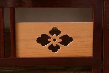 ビンテージ家具　和製ビンテージ 　昭和中期　すだれが涼やかな印象の四連折り畳み式パーテーション(衝立、仕切り)(R-038555)