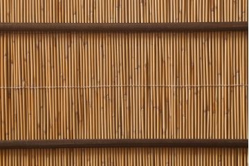 ビンテージ家具　和製ビンテージ　すだれが涼やかな印象の四連折り畳み式パーテーション(衝立、仕切り)(R-038556)