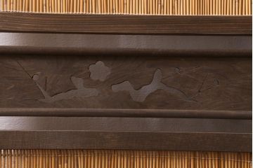 ビンテージ家具　和製ビンテージ　すだれが涼やかな印象の四連折り畳み式パーテーション(衝立、仕切り)(R-038556)