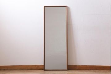 ヴィンテージ雑貨　北欧ビンテージ　チーク材　シンプルスタイリッシュなミラー(鏡、姿見)(R-038557)