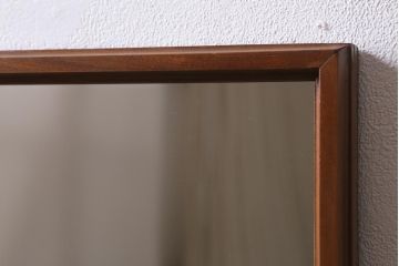 ヴィンテージ雑貨　北欧ビンテージ　チーク材　シンプルスタイリッシュなミラー(鏡、姿見)(R-038557)