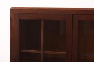 アンティーク家具　和製アンティーク　昭和初期　直線的なデザインが目を引くブックケース(本箱、収納棚)(R-038558)