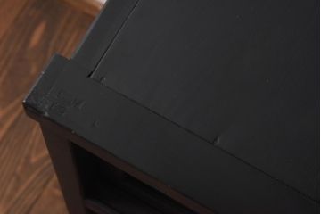 アンティーク家具　リメイク　シックな色合いに組子細工が映える脚付きキャビネット(水屋箪笥、サイドボード、戸棚、収納棚)(R-038560)