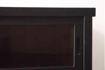 アンティーク家具　リメイク　シックな色合いに組子細工が映える脚付きキャビネット(水屋箪笥、サイドボード、戸棚、収納棚)(R-038560)