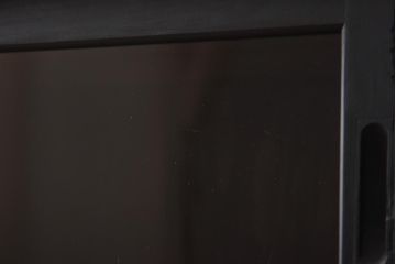 アンティーク家具　リメイク　シックな色合いに組子細工が映える脚付きキャビネット(水屋箪笥、サイドボード、戸棚、収納棚)(R-038560)