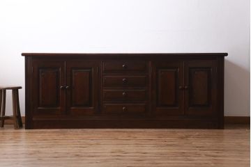 中古美品　松本民芸家具　レア!洗練された佇まいのクリデンザサイドボード(クレデンザ、リビングボード、収納棚)(R-038561)