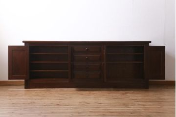 中古美品　松本民芸家具　レア!洗練された佇まいのクリデンザサイドボード(クレデンザ、リビングボード、収納棚)(R-038561)