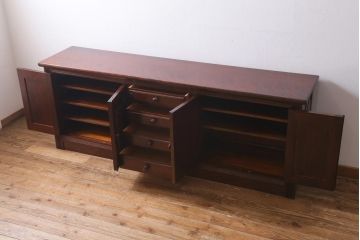 中古美品　松本民芸家具　レア!洗練された佇まいのクリデンザサイドボード(クレデンザ、リビングボード、収納棚)(R-038561)