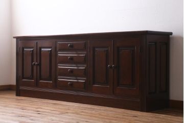 中古美品　松本民芸家具　レア!洗練された佇まいのクリデンザサイドボード(クレデンザ、リビングボード、収納棚)(R-038561)