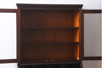 中古　北海道民芸家具　レア　上品な雰囲気漂う高山式ライティングビューロー(ビューローブックケース、本箱、収納棚、ワークデスク、在宅ワーク、在宅用)(R-038565)
