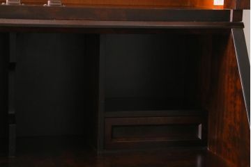 中古　北海道民芸家具　レア　上品な雰囲気漂う高山式ライティングビューロー(ビューローブックケース、本箱、収納棚、ワークデスク、在宅ワーク、在宅用)(R-038565)
