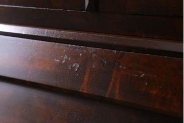 中古　北海道民芸家具　レア　上品な雰囲気漂う高山式ライティングビューロー(ビューローブックケース、本箱、収納棚、ワークデスク、在宅ワーク、在宅用)(R-038565)