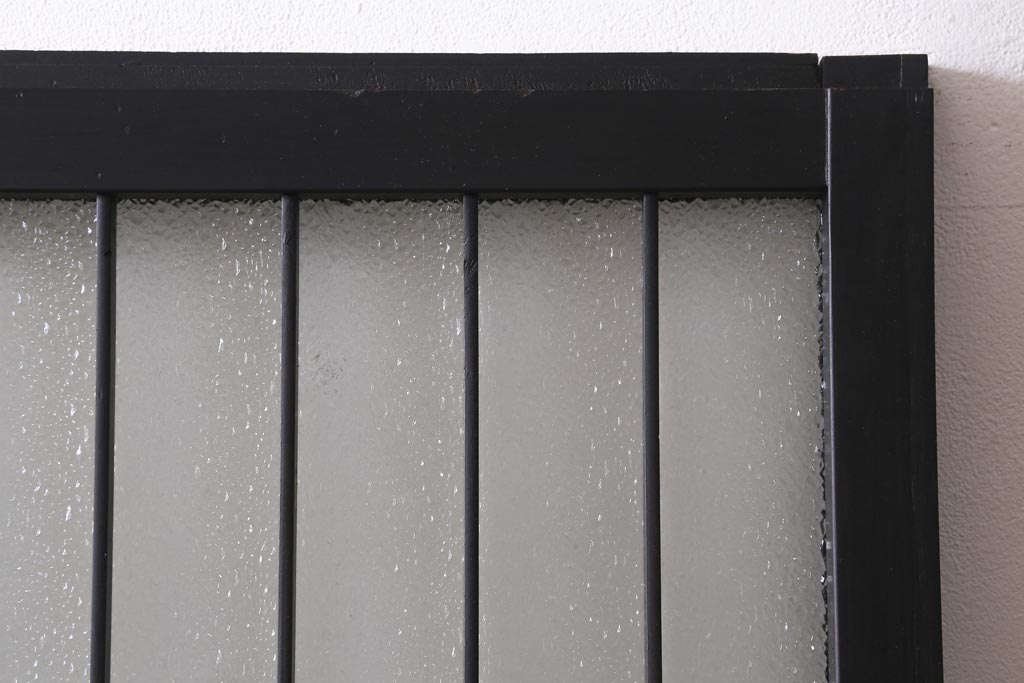 アンティーク建具　和製アンティーク　昭和初期　腰板ケヤキ材　ダイヤガラス入り　上手物!玉杢が魅力的なガラス戸1枚(引き戸、建具)(R-038566)