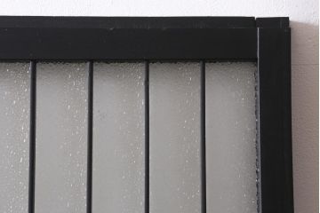 アンティーク建具　和製アンティーク　昭和初期　腰板ケヤキ材　ダイヤガラス入り　上手物!玉杢が魅力的なガラス戸1枚(引き戸、建具)(R-038566)