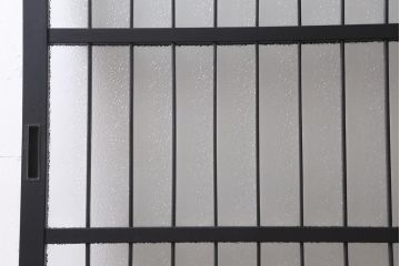 アンティーク建具　和製アンティーク　昭和初期　腰板ケヤキ材　ダイヤガラス入り　上手物!玉杢が魅力的なガラス戸1枚(引き戸、建具)(R-038566)