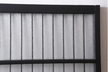 アンティーク建具　和製アンティーク　昭和初期　腰板ケヤキ材　ダイヤガラス入り　上手物!玉杢が魅力的なガラス戸1枚(引き戸、建具)(R-038566)