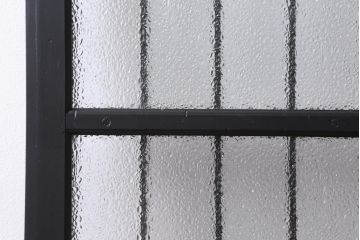 アンティーク建具　和製アンティーク　昭和初期　腰板ケヤキ材　ダイヤガラス入り　上手物!玉杢が魅力的なガラス戸1枚(引き戸、建具)(R-038566)