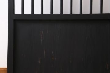 アンティーク建具　和製アンティーク　昭和中期　すりガラス入り　ブラックペイントがシックなガラス戸1枚(引き戸、建具)(R-038567)