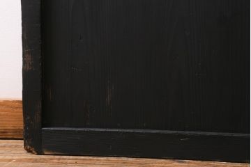 アンティーク建具　和製アンティーク　昭和中期　すりガラス入り　ブラックペイントがシックなガラス戸1枚(引き戸、建具)(R-038567)