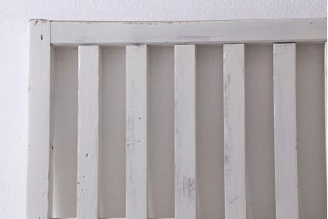アンティーク建具　和製アンティーク　ペイント　シャビーな風合いが魅力の荒格子戸1枚(格子戸、建具、はめ殺し)(R-038568)