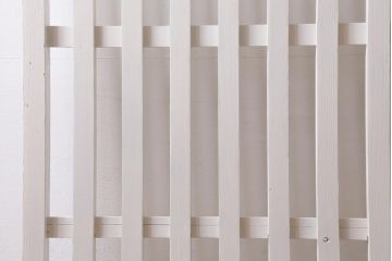 アンティーク建具　和製アンティーク　ペイント　シャビーな風合いが魅力の荒格子戸1枚(格子戸、建具、はめ殺し)(R-038568)