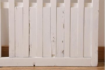 アンティーク建具　和製アンティーク　ペイント　シャビーな風合いが魅力の荒格子戸1枚(格子戸、建具、はめ殺し)(R-038568)