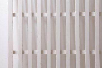 アンティーク建具　和製アンティーク　ペイント　シャビーな風合いが魅力の荒格子戸1枚(格子戸、建具、はめ殺し)(R-038569)