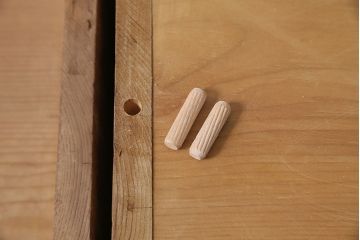 アンティーク家具　大正昭和初期　ストリップド(剥離)　ゆらゆらガラスがレトロな雰囲気を高める重ねキャビネット(飾り棚、陳列棚、収納棚)(R-038601)