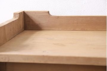 アンティーク家具　大正昭和初期　ストリップド(剥離)　ゆらゆらガラスがレトロな雰囲気を高める重ねキャビネット(飾り棚、陳列棚、収納棚)(R-038601)