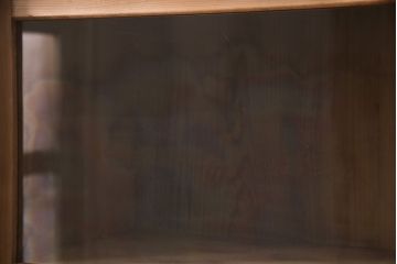 アンティーク家具　大正昭和初期　ストリップド(剥離)　ゆらゆらガラスがレトロな雰囲気を高める重ねキャビネット(飾り棚、陳列棚、収納棚)(R-038601)