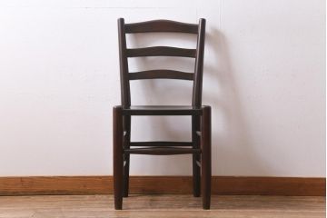 中古　松本民芸家具　シンプルなデザインが魅力的なラダーバックチェア(ダイニングチェア、椅子)(R-038603)
