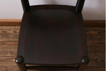 中古　松本民芸家具　シンプルなデザインが魅力的なラダーバックチェア(ダイニングチェア、椅子)(R-038605)