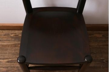 中古　松本民芸家具　シンプルなデザインが魅力的なラダーバックチェア(ダイニングチェア、椅子)(R-038606)